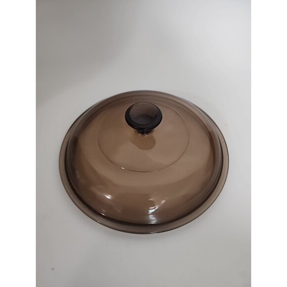 Pyrex Corning Ware Visions V-1.5-C Brown Amber Glass 7" Replacement Lid Round - Picture 1 of 5